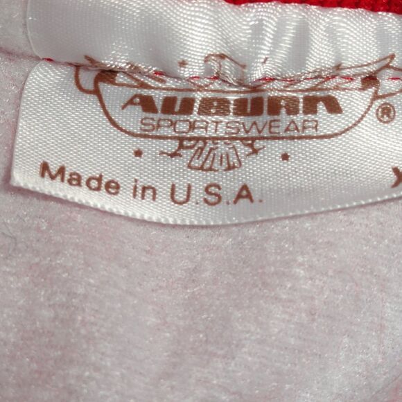 Red Satin Jacket Auburn UNISEX USA New Deadstock Vintage EXCELLENT - Picture 2 of 6